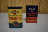 (2) polish cloth advertising tins