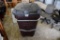 large outdoor trash can on wheels
