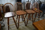 (4) wooden bar stools