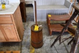 antique wooden churn
