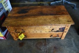 antique wooden box with 2 drawers