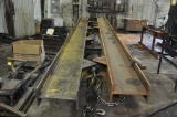 (2) 20' long overhead hoist i-beams, including (2) saw horses, sells one money