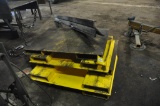 Pile of metal skids for forklift