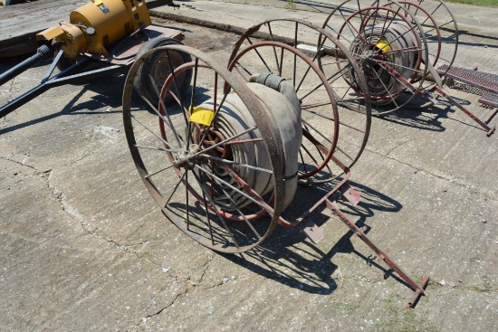 Steel wheel hose cart w/ 3" firehose