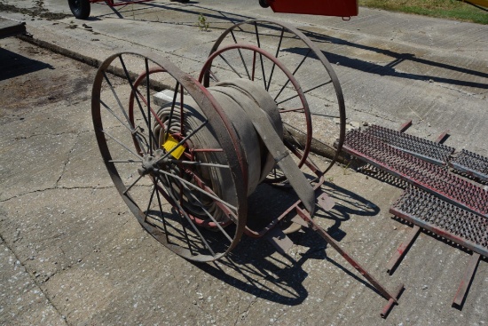 steel wheel hose cart w/ 3" firehose