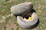 (2) implement tires (1) 10.00-15 & (1) 9.5L-14