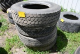 (4) 295/75R22.5 truck tires