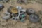 Pallet of electrical items / 2 atv wheels and tires