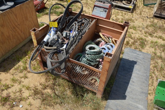 Steel tote w/ planter plates and belts