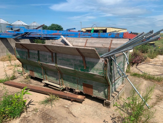 Wood barge box w/ quantity of conduit