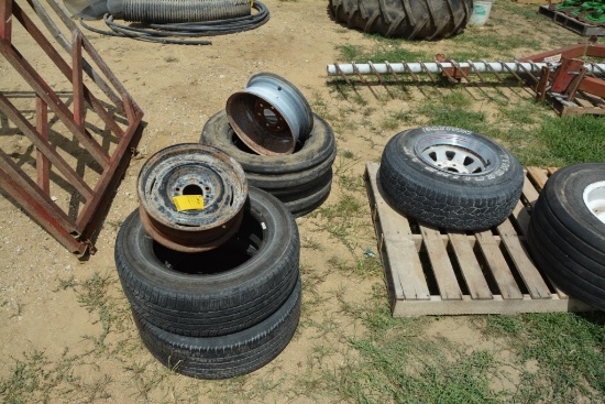 (5) tires and (2) rims