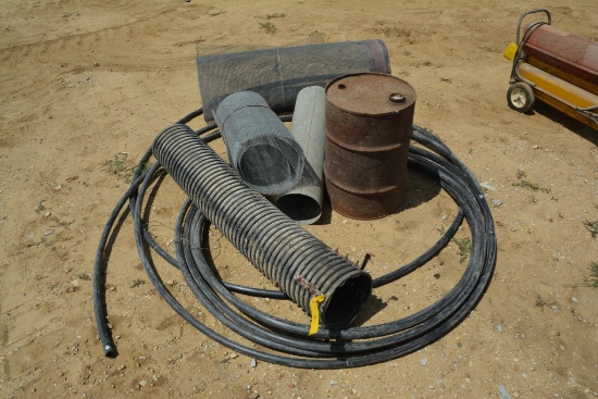 1" water line, auger discharge tube, etc.