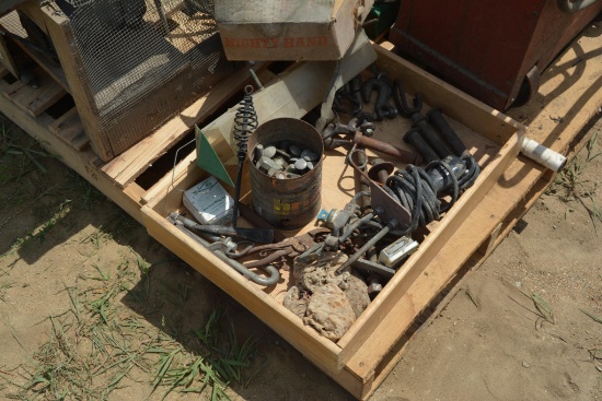 Craftsman tool box, older hitch pins, 5w-30 motor oil etc.