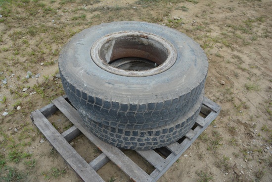 (2) 10.00R20 on rims