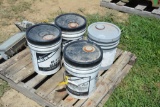 (4) buckets of various fluids