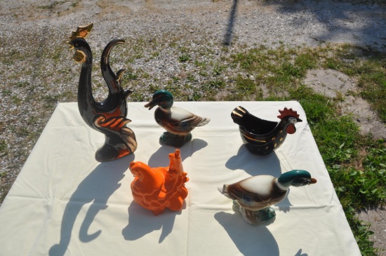 chicken and duck planters and figurines