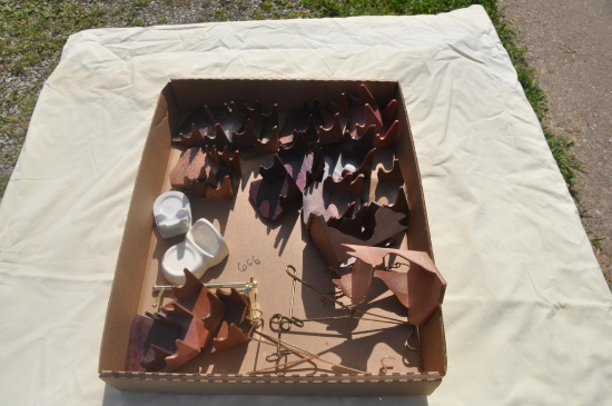 Wooden plate stands etc.