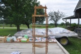 Five tier wooden knick knack shelf