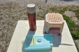 2 step stool, thermos, and freezer water bottle