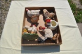 various chicken figurines as pictured