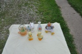 Ceramic rabbits, chickens, ducks