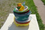 Large Stack of Plastic Bowls