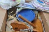 Lot Box of Misc. Items, to include Sewing items, cookie cutters, & kitchen items