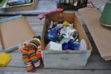 Lot Box of items to include, Glasswear, Handmade clowns, & other d?cor