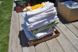 lot box of sheets and pillow cases