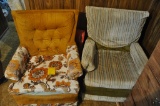 his and hers vintage orange and green chairs sells 1 money
