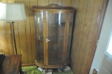 modern curved glass china cabinet