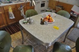 vintage chrome table and 6 chairs