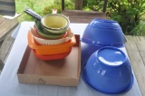 Plastic and enamel kitchen ware