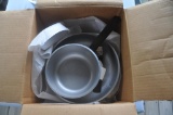 Set of aluminum pots and pans