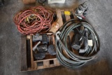 Lights, extension cords, sump pump & hose