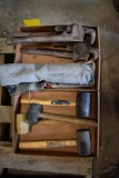 Pipe wrenches, rubber mallets & standard wrenches