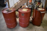 (3) 50 gal. barrels with Balcrank oil control handle, sells one money