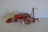 Custom 1/16 Farmall H tractor with loader and mower