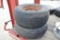 (2) 11L-15 implement tires on rims - weathered