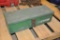 Green toolbox w/mounting bracket & misc. tools