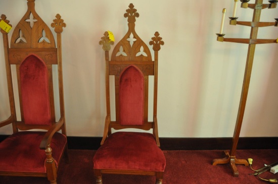 64" wood religious chair