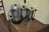 {3} electric coffee pots