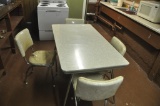 vintage chrome table and 4 chairs, chairs have some rips