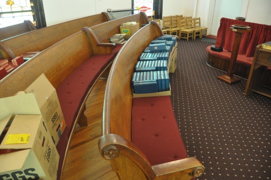 12" curved Oak Church Pew