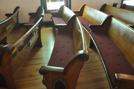 13' Curved Oak Church Pew