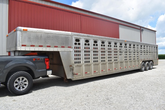 2006 Barrett 8'x35' aluminum gooseneck livestock trailer