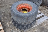 (2) 12-16.5 skidsteer tires on 8-bolt rims