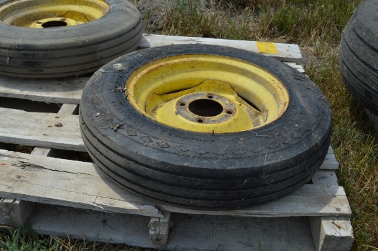 (2) Goodyear 5.90-15 tires on 4 bolt wheels
