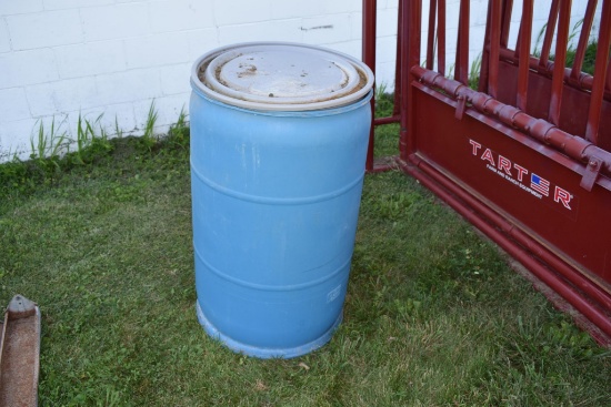 35 gal. blue poly barrel