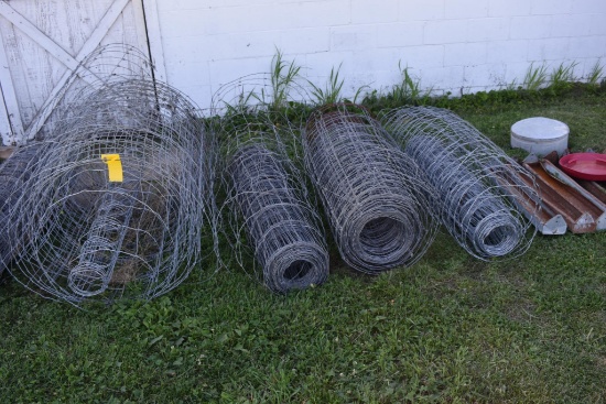 Bulk lot of (4) partial rolls of 47" woven wire